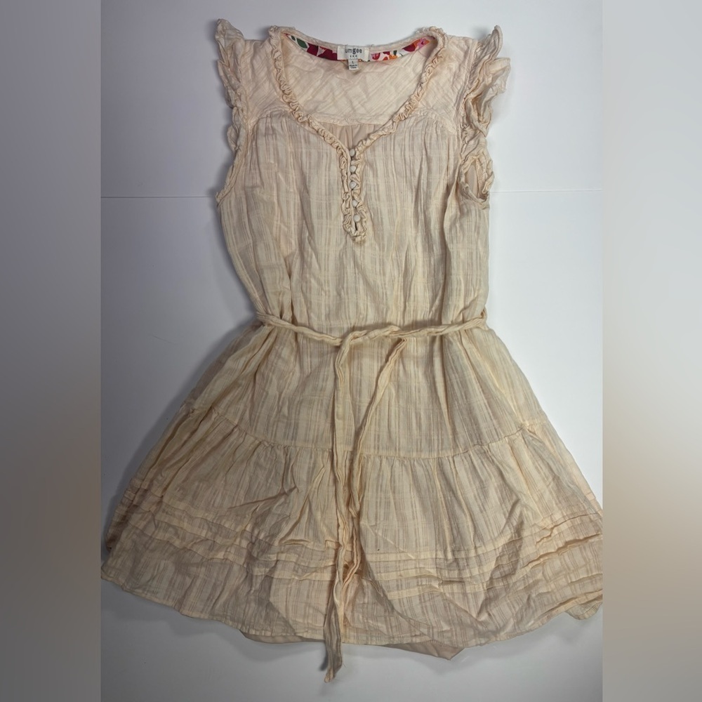 335. Cream Babydoll Ruffle Dress - Picture 2 of 7
